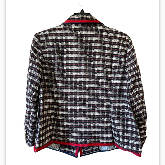 Court & Rowe Satin Trim Plaid Tweed Blazer (Plus Size) - NEW - Picture 6 of 10